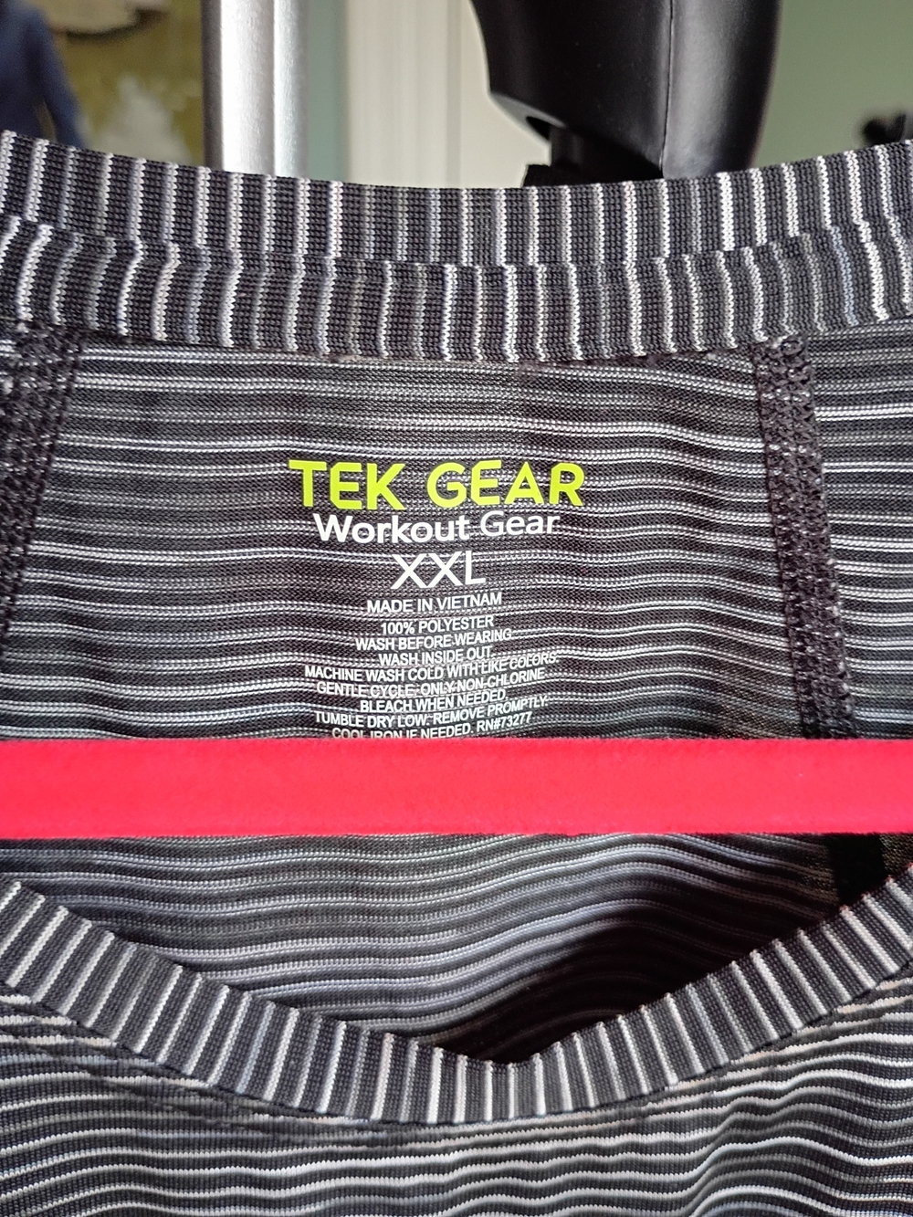 TEK GEAR Women’s Short Sleeve Striped Active Top - Black/White - Picture 2 of 7